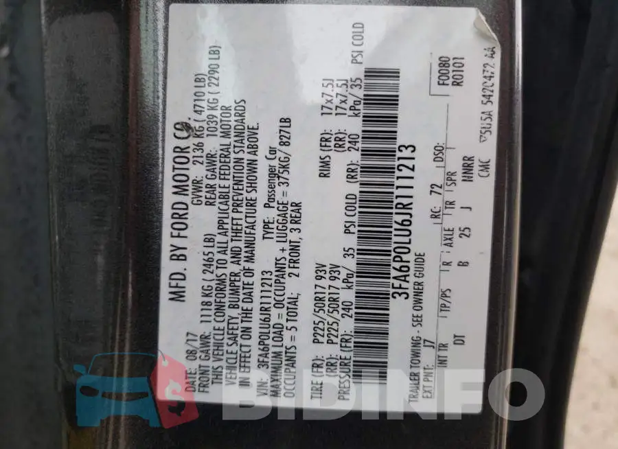 3FA6P0LU6JR111213 Photo# 12