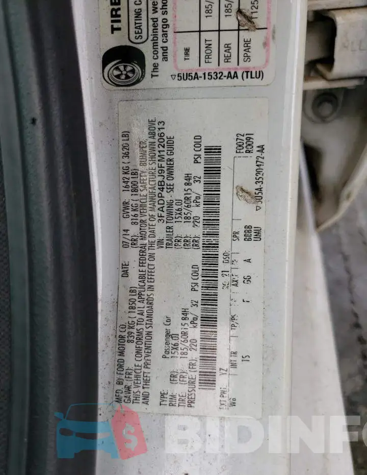 3FADP4BJ9FM120613 Photo# 12