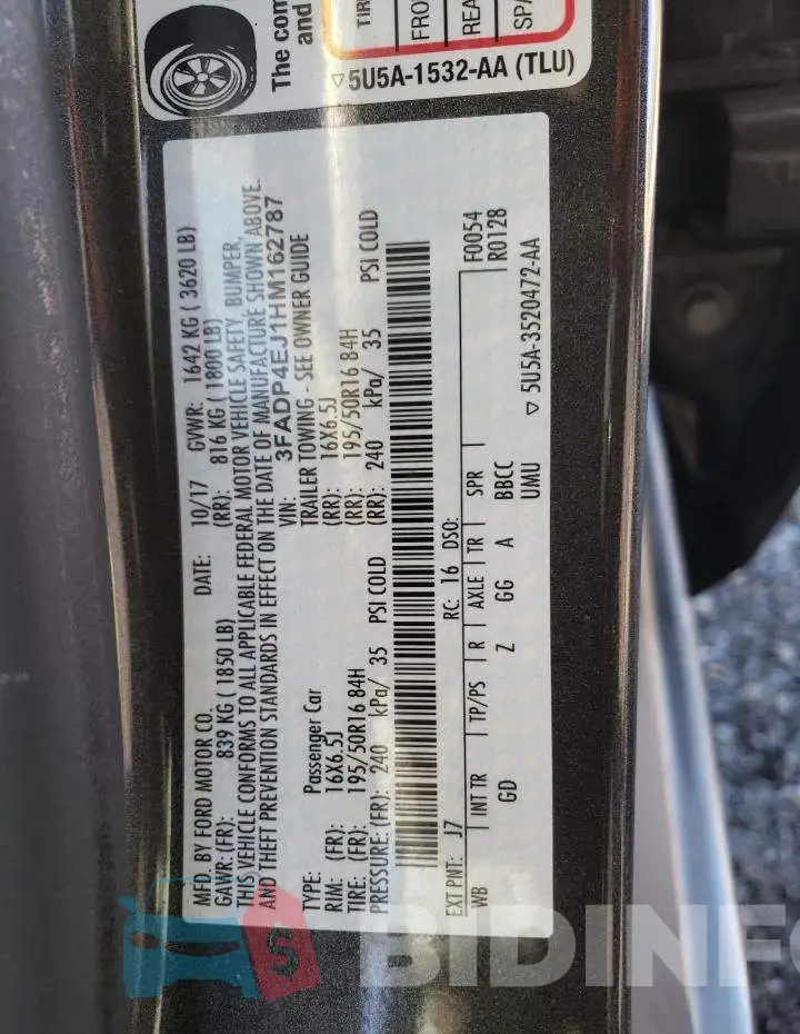 3FADP4EJ1HM162787 Photo# 12