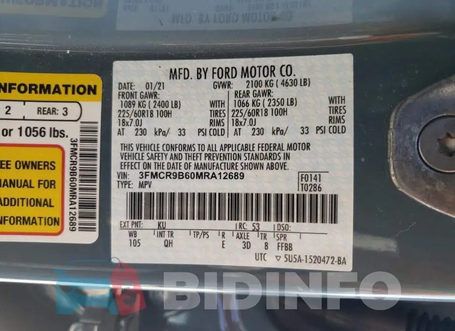 3FMCR9B60MRA12689 Photo# 10