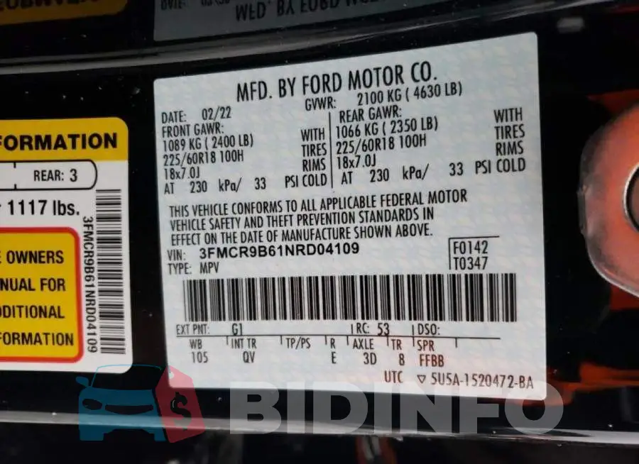 3FMCR9B61NRD04109 Photo# 13