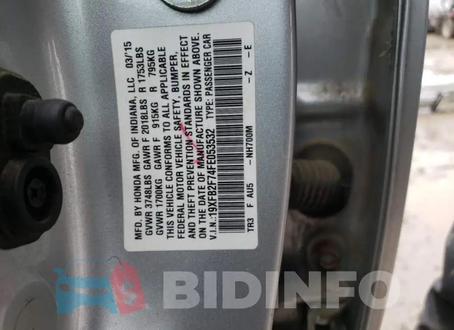 19XFB2F74FE053532 Photo# 13