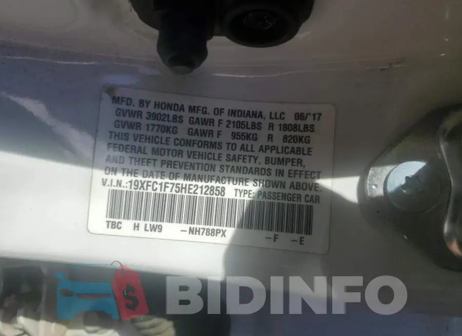 19XFC1F75HE212858 Photo# 12