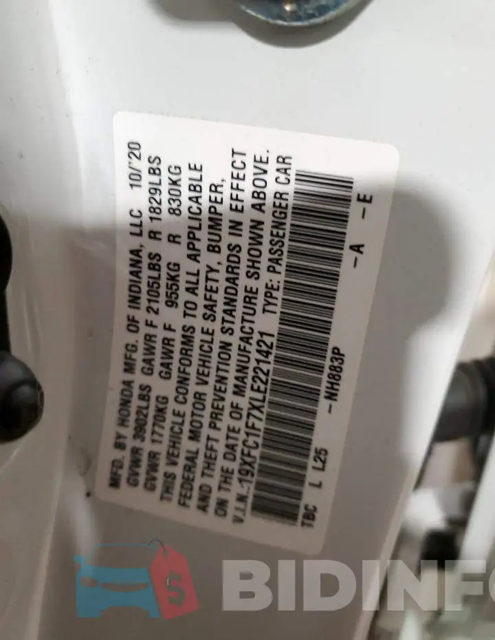 19XFC1F7XLE221421 Photo# 12