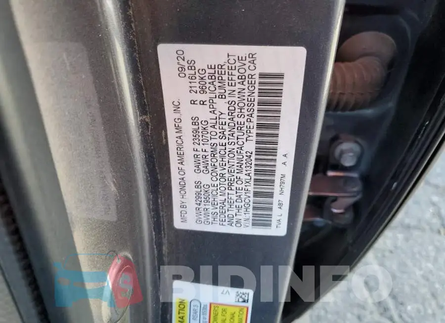 1HGCV1F1XLA132042 Photo# 12