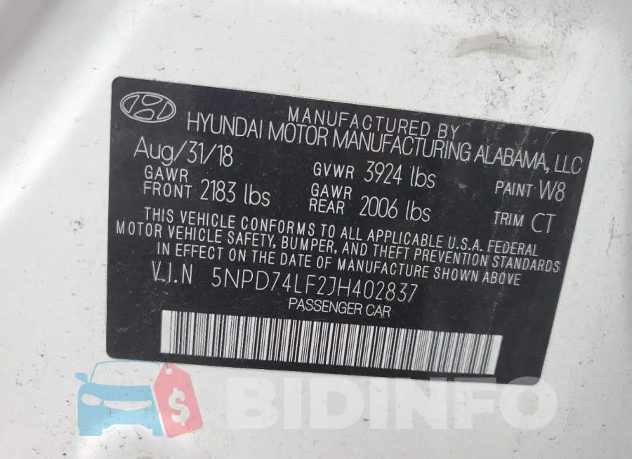 5NPD74LF2JH402837 Photo# 12