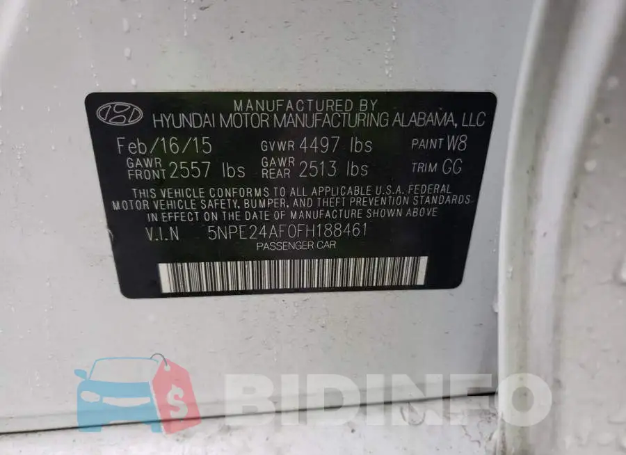 5NPE24AF0FH188461 Photo# 12