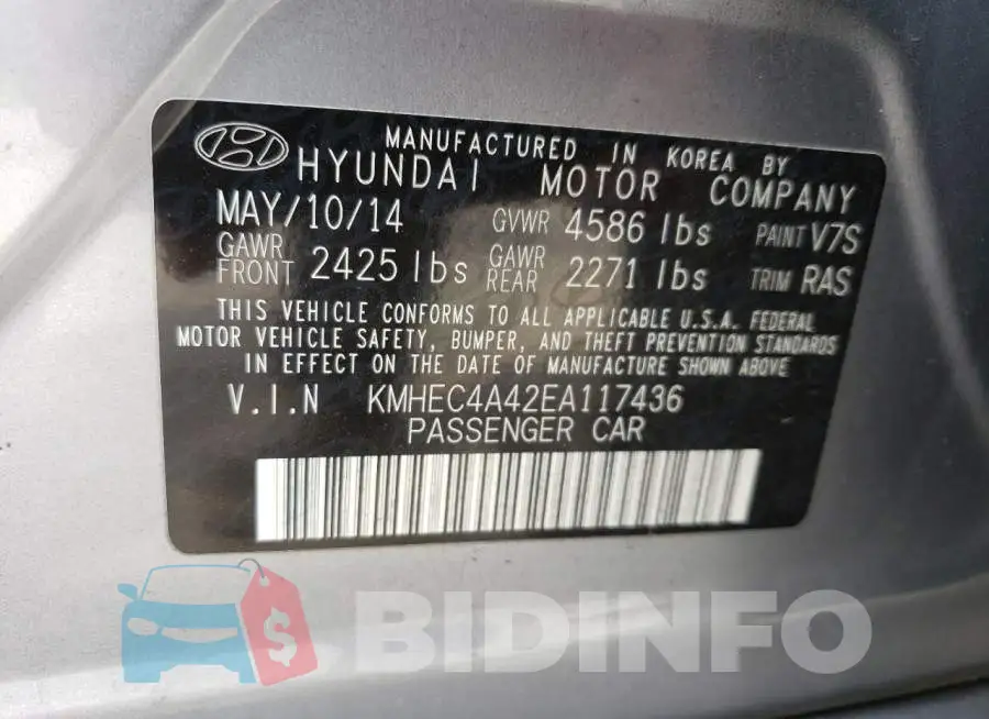 KMHEC4A42EA117436 Photo# 12