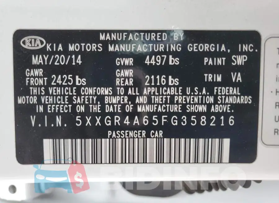 5XXGR4A65FG358216 Photo# 12