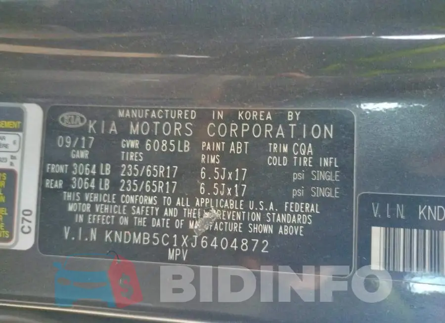 KNDMB5C1XJ6404872 Photo# 13