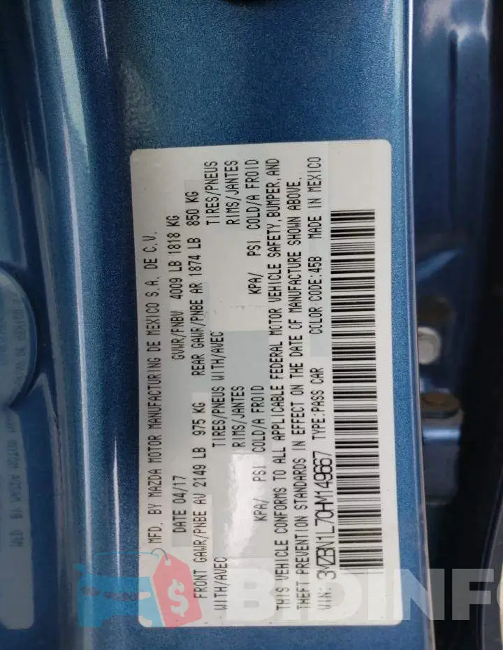 3MZBN1L70HM149667 Photo# 12