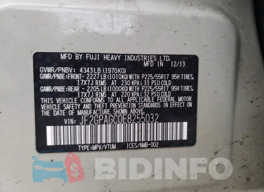 JF2GPAGC0E8255032 Photo# 12