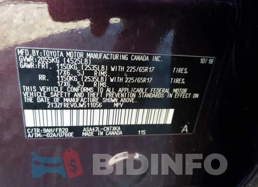 2T3ZFREV0JW511056 Photo# 13