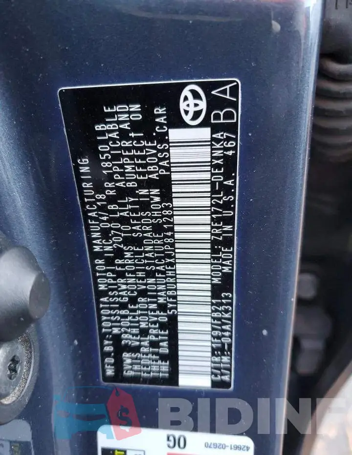 5YFBURHEXJP841283 Photo# 12