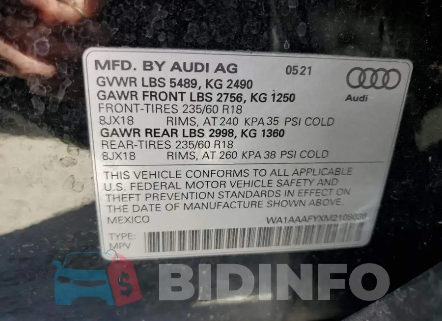 WA1AAAFYXM2108036 Photo# 13
