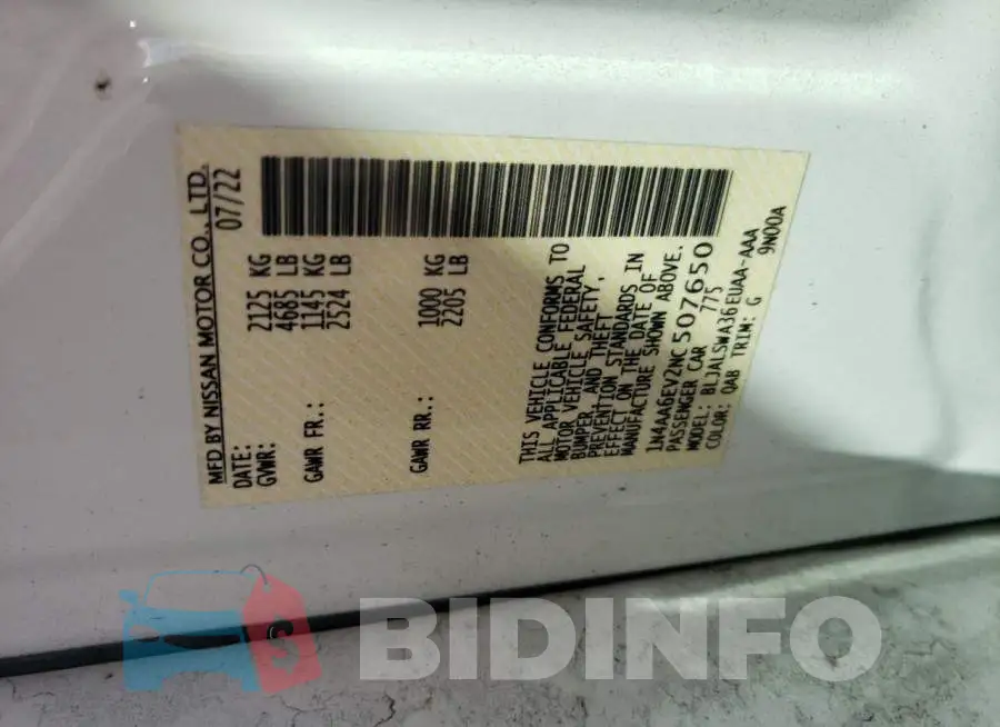 1N4AA6EV2NC507650 Photo# 12