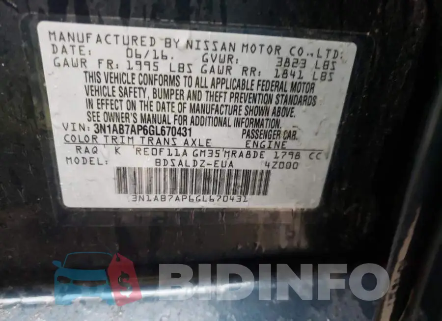 3N1AB7AP6GL670431 Photo# 12