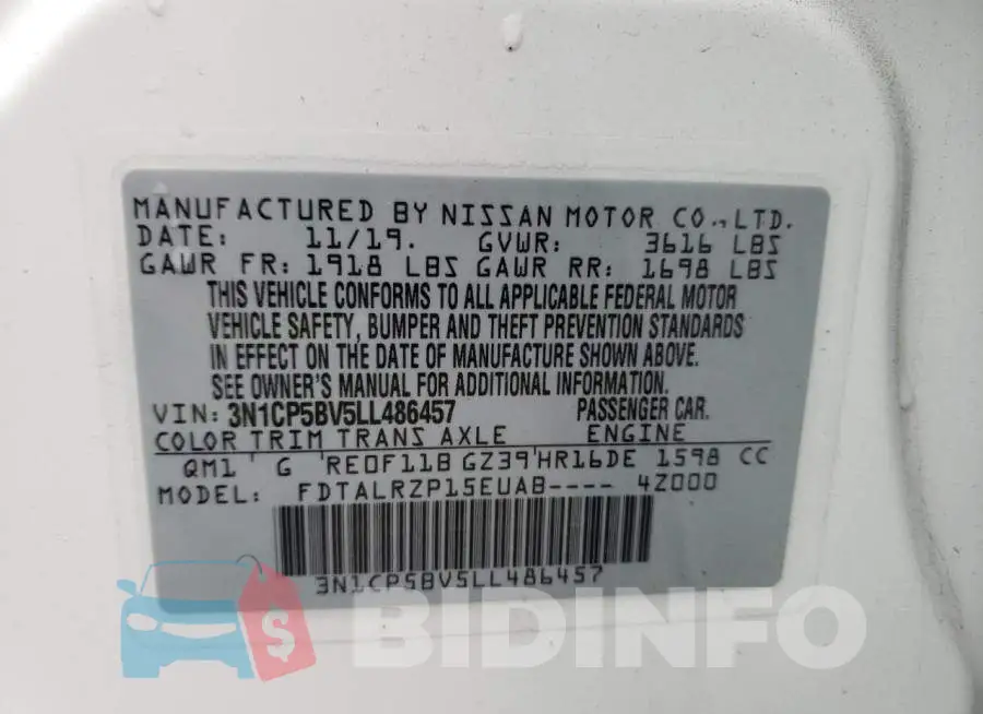 3N1CP5BV5LL486457 Photo# 13
