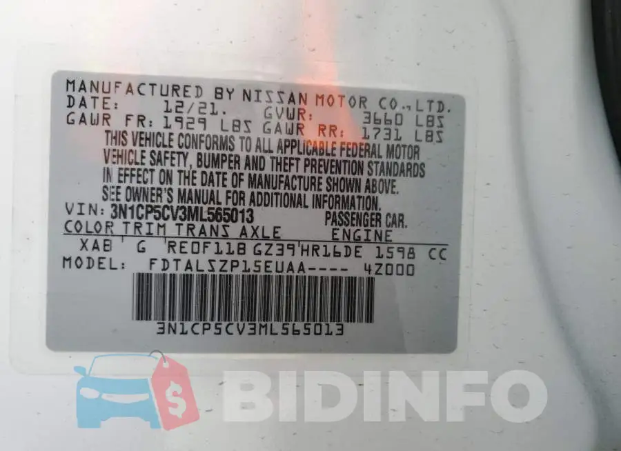 3N1CP5CV3ML565013 Photo# 14
