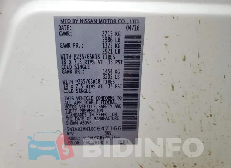 5N1AR2MN1GC647166 Photo# 13