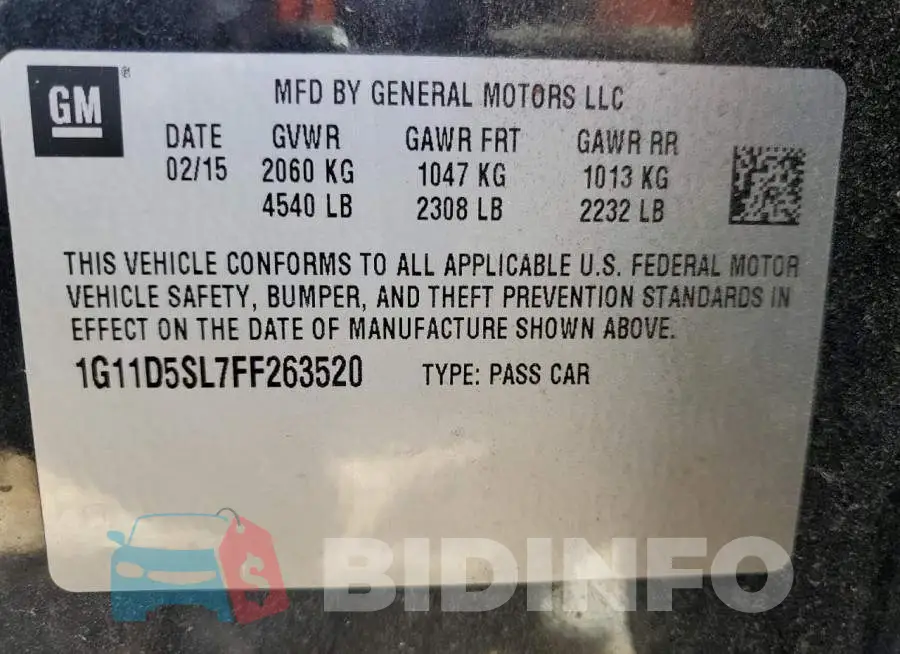 1G11D5SL7FF263520 Photo# 12