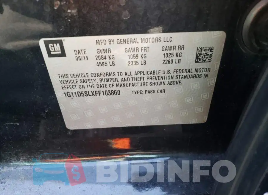1G11D5SLXFF103860 Photo# 12