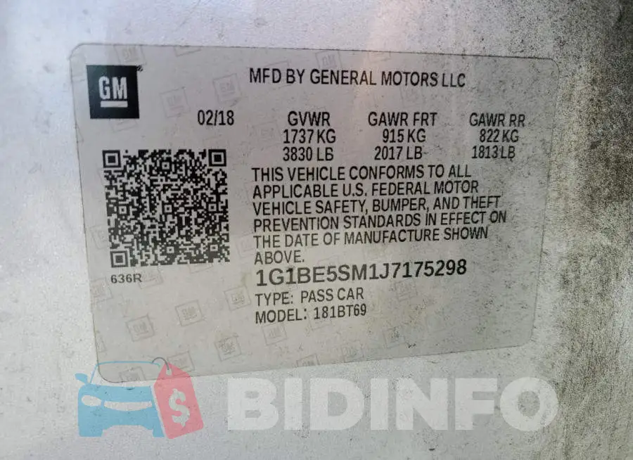 1G1BE5SM1J7175298 Photo# 12