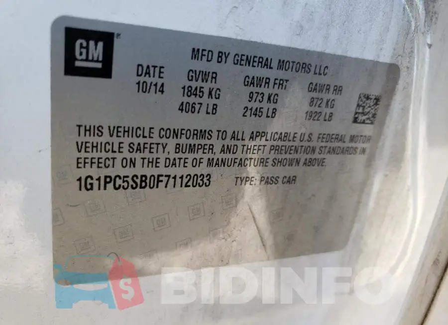 1G1PC5SB0F7112033 Photo# 12