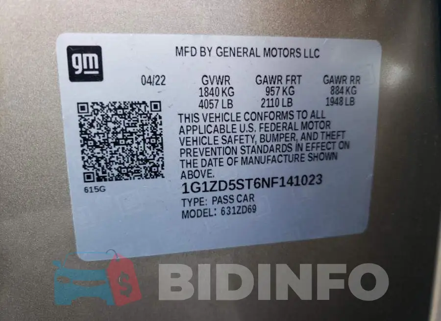 1G1ZD5ST6NF141023 Photo# 12