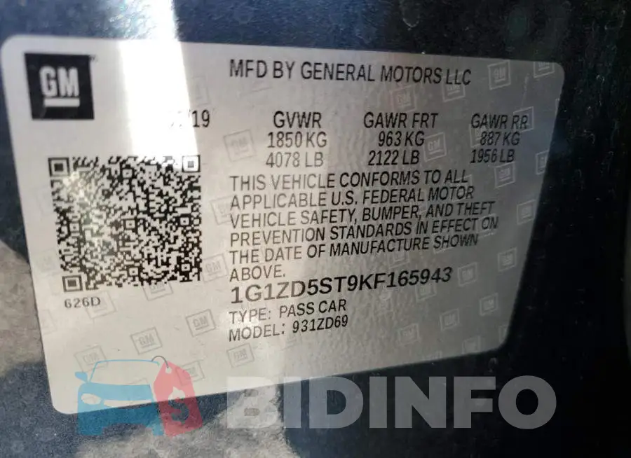 1G1ZD5ST9KF165943 Photo# 10