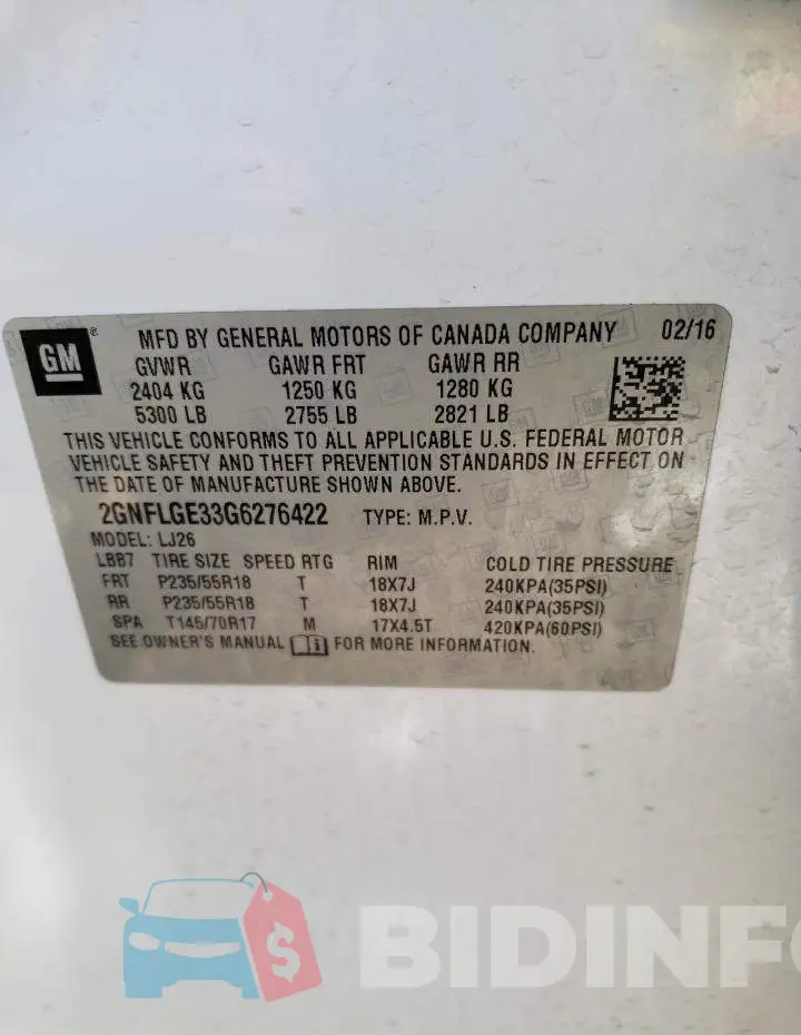 2GNFLGE33G6276422 Photo# 13