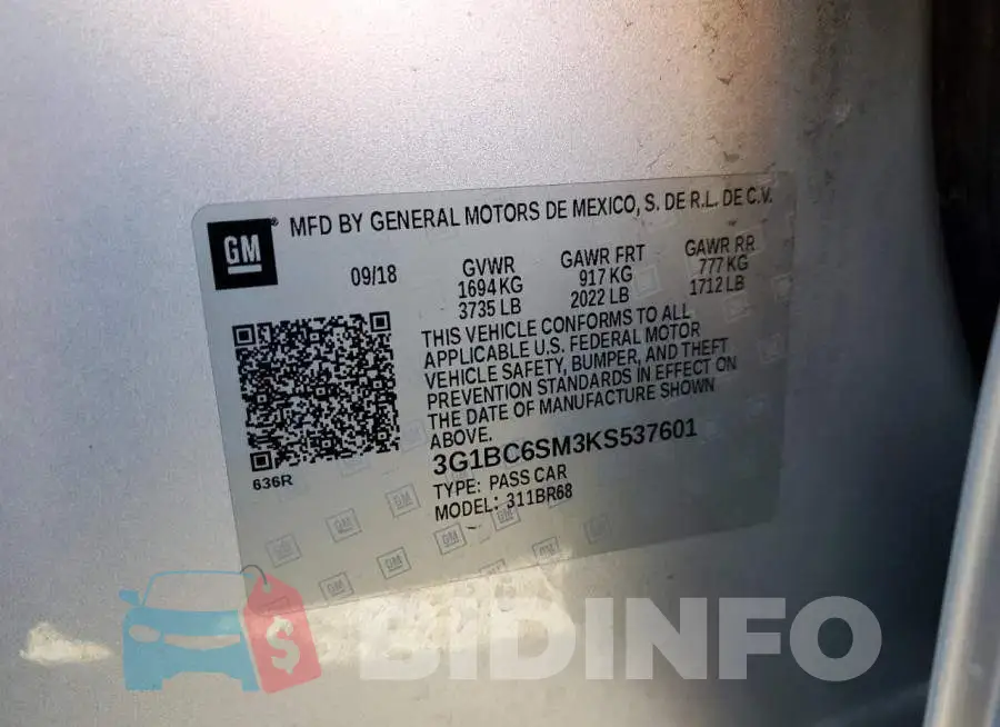 3G1BC6SM3KS537601 Photo# 12