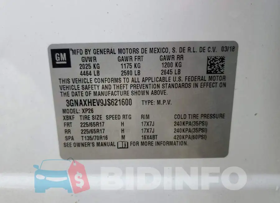 3GNAXHEV9JS621600 Photo# 10