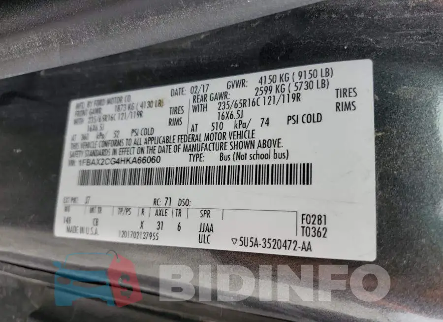 1FBAX2CG4HKA66060 Photo# 13