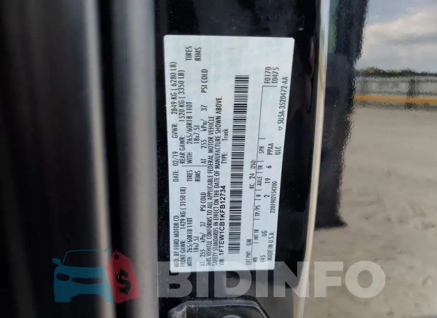 1FTEW1CB1KFB12734 Photo# 12