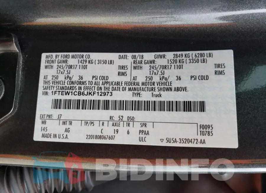 1FTEW1CB6JKF12973 Photo# 12