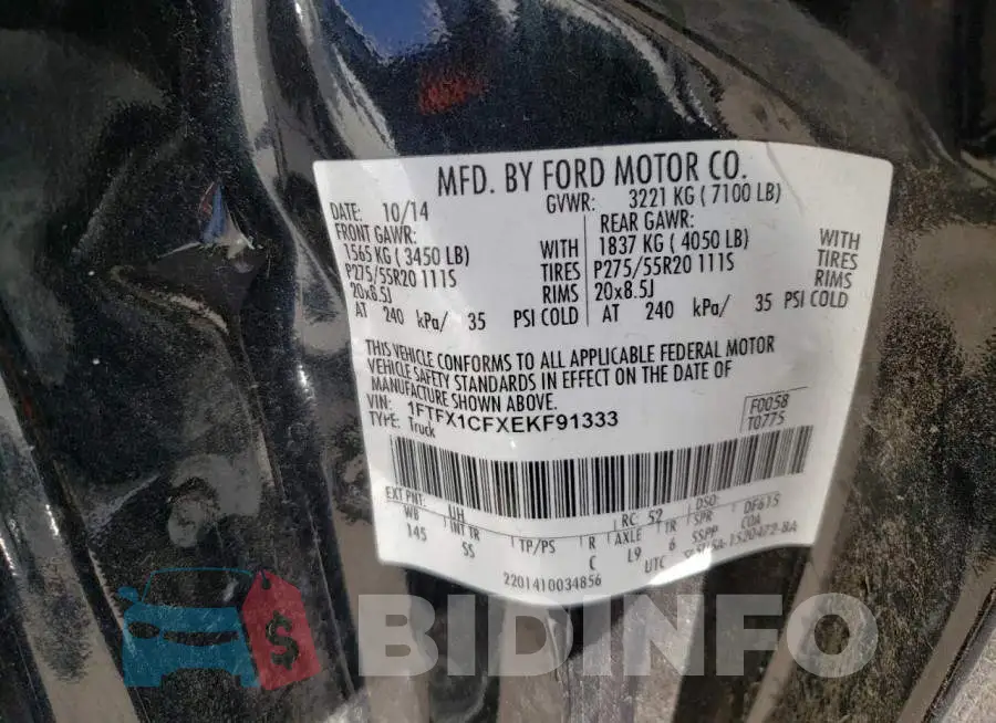 1FTFX1CFXEKF91333 Photo# 12