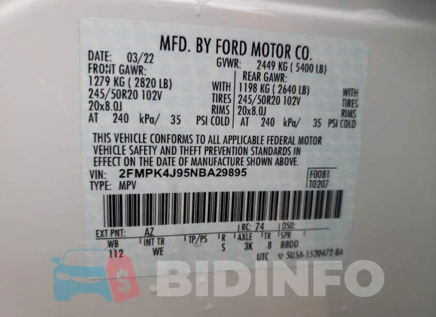2FMPK4J95NBA29895 Photo# 14
