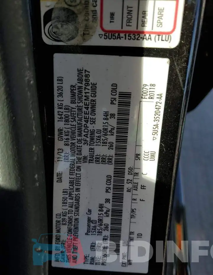 3FADP4EE4EM179887 Photo# 12