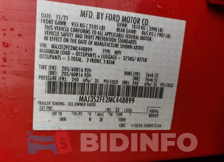 MAJ3S2FE2MC448899 Photo# 13