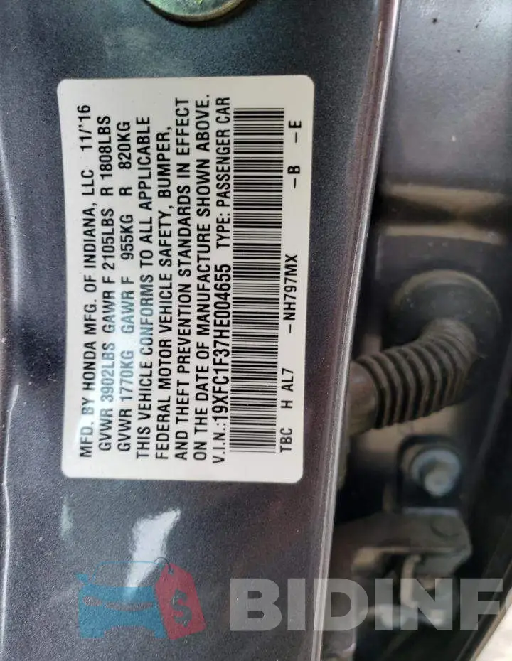 19XFC1F37HE004655 Photo# 12