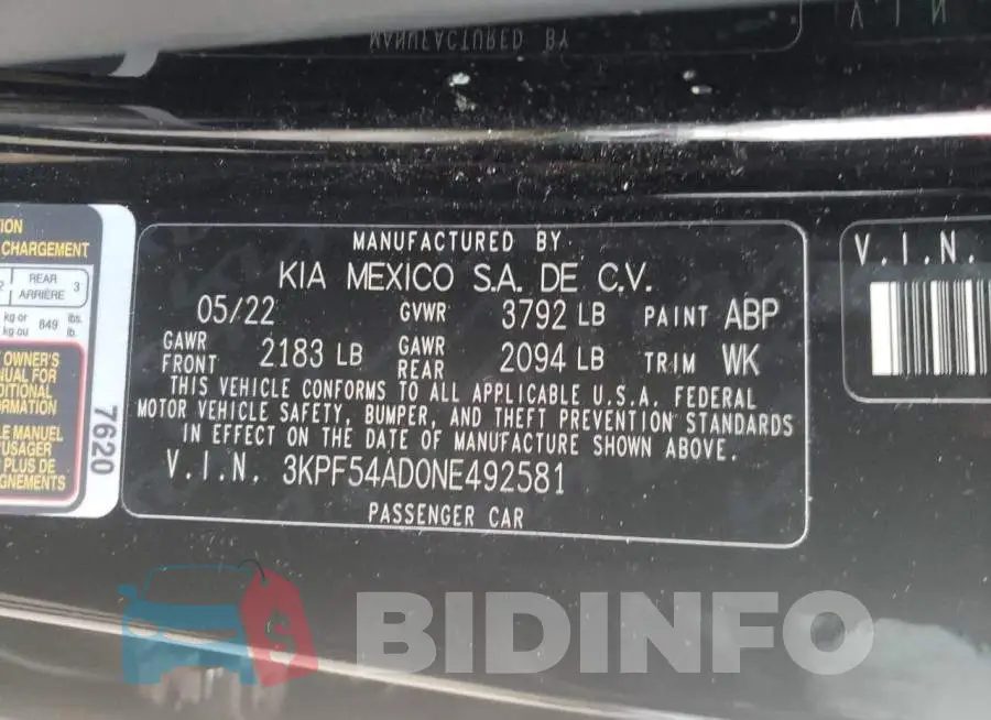 3KPF54AD0NE492581 Photo# 12