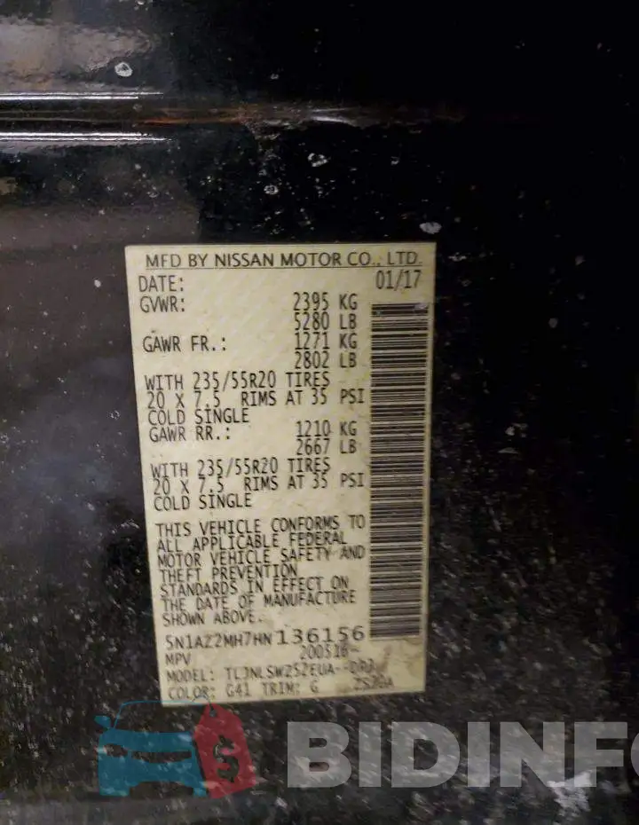 5N1AZ2MH7HN136156 Photo# 12
