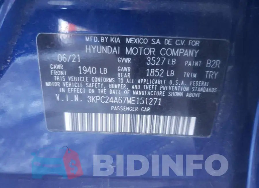 3KPC24A67ME151271 Photo# 13