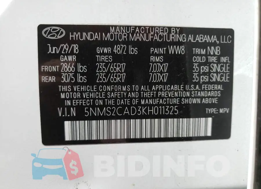 5NMS2CAD3KH011325 Photo# 13