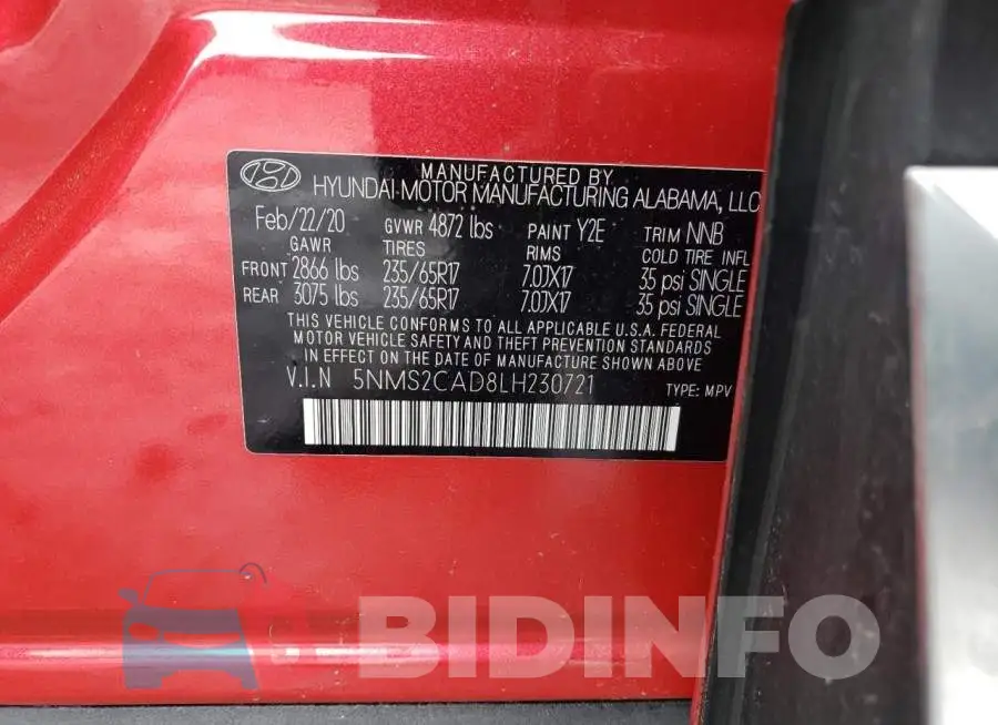 5NMS2CAD8LH230721 Photo# 13