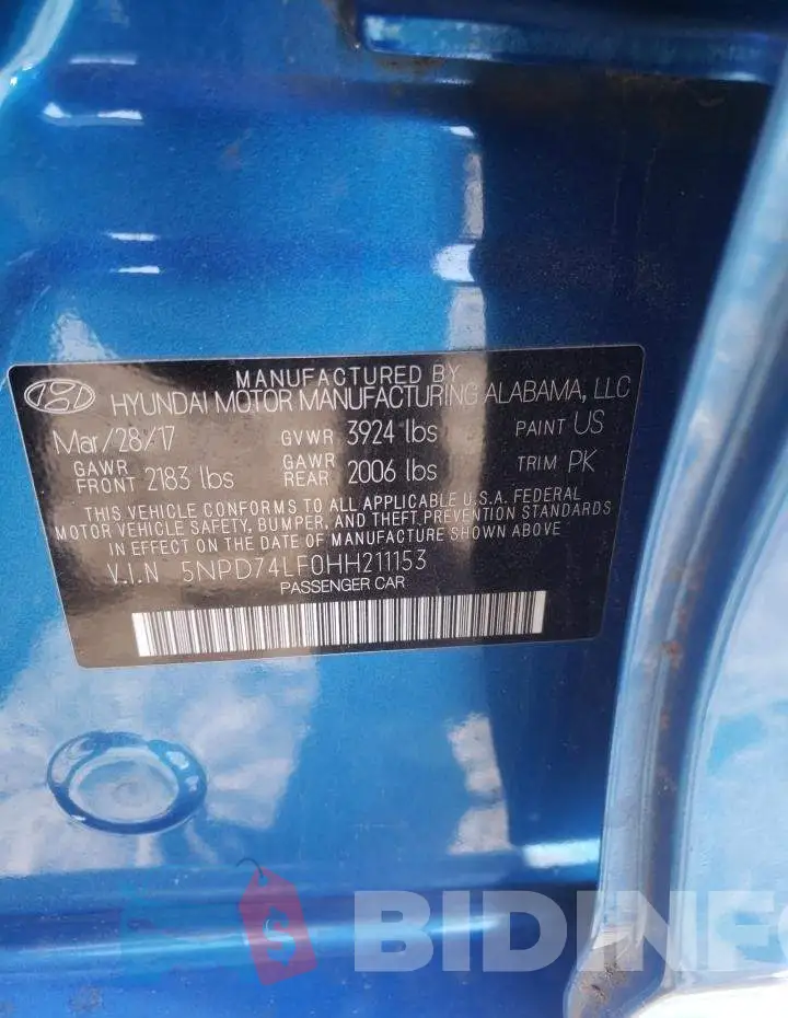 5NPD74LF0HH211153 Photo# 12