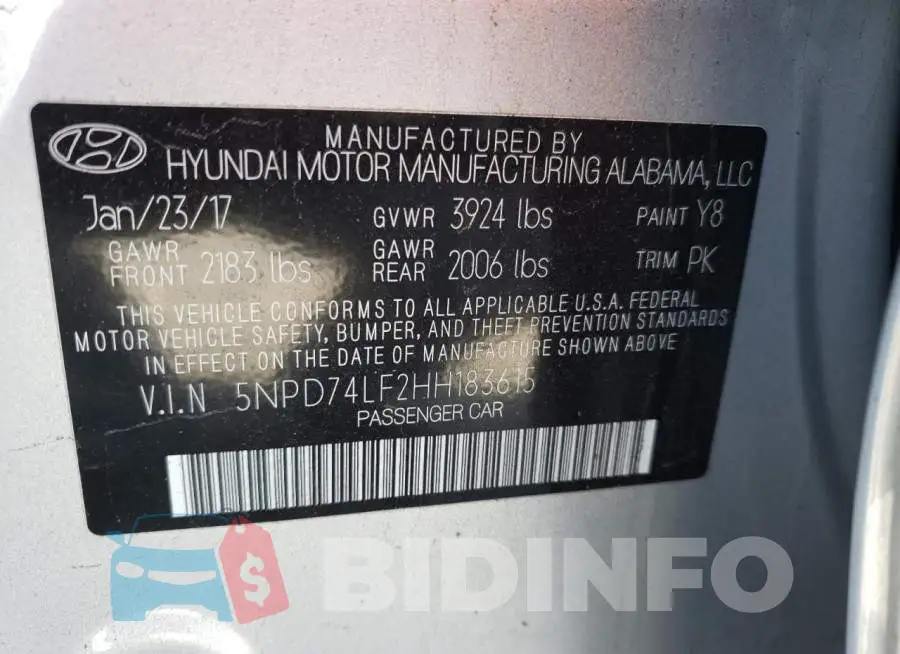 5NPD74LF2HH183615 Photo# 12