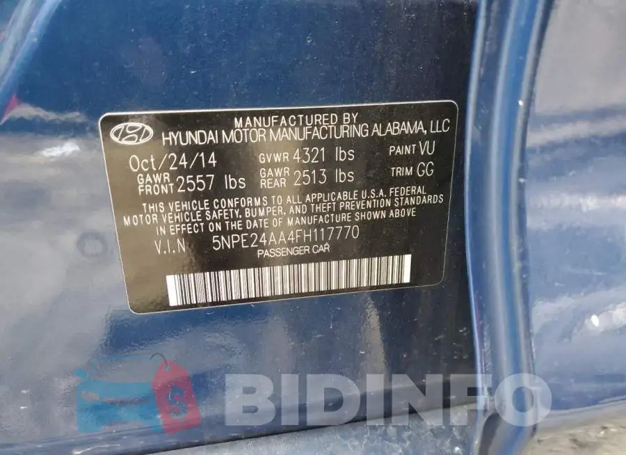 5NPE24AA4FH117770 Photo# 12