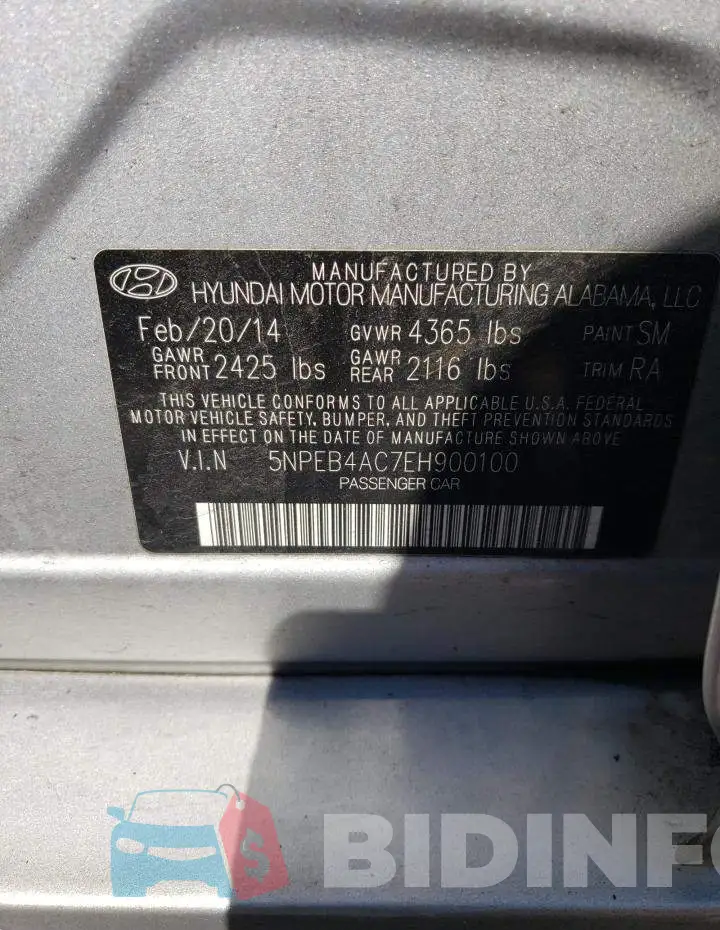 5NPEB4AC7EH900100 Photo# 12